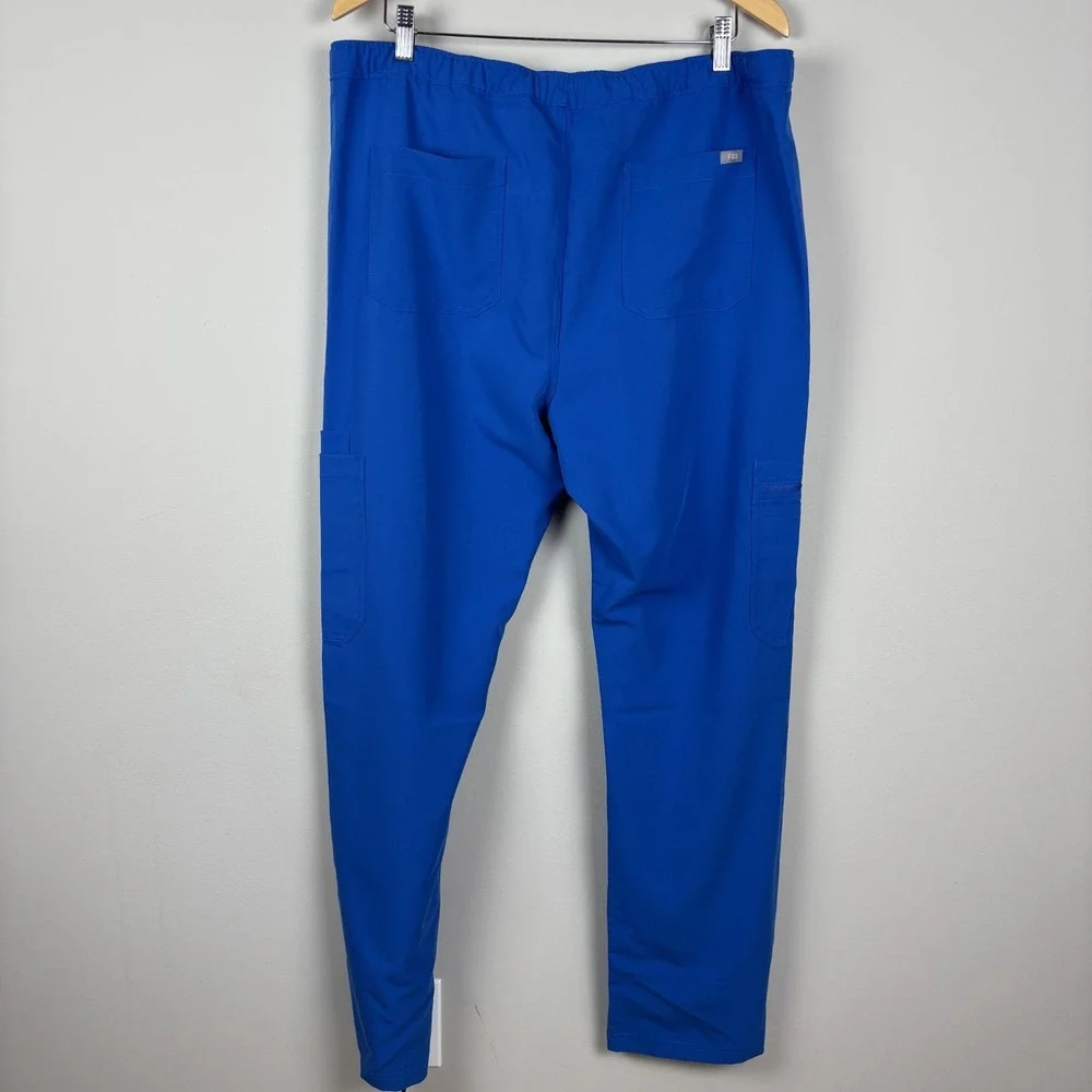 NEW Figs Cairo Cargo Scrub Pants Mens XL Blue Straight Leg Stretch Medical Nurse